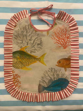 Load image into Gallery viewer, Patterned panama cotton pasta bibs with ruffles - 1 item with a minimum order of 30/60 - Pre order now