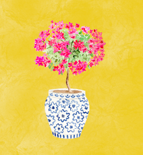 Load image into Gallery viewer, Hand drawn Mediterranean Plant Pots  linen napkins created especially for Design Anarchy - 1 item with a minimum order of 20 pieces -  Pre order now