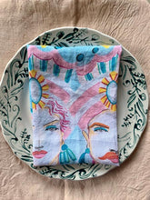 Load image into Gallery viewer, Hand drawn Caltagirone linen napkins - 1 item with a minimum order of 20 pieces - Pre order now