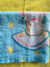 Load image into Gallery viewer, Hand drawn Caltagirone linen napkins - 1 item with a minimum order of 20 pieces - Pre order now