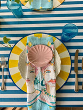 Load image into Gallery viewer, Hand drawn Caltagirone linen napkins - 1 item with a minimum order of 20 pieces - Pre order now