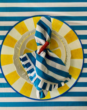 Load image into Gallery viewer, Striped cotton Napkins with ruffle - 1 piece with a minimum order of 20 - Pre order now
