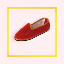 Load image into Gallery viewer, Velvet Venetian Furlane Slippers with Handbroidered Initials - 1 pair with a minimum order of 30 - Pre order now