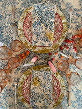 Load image into Gallery viewer, Toile de Jouy print cotton napkins with ruffles - 1 piece with a minimum order of 6 - Ready to ship
