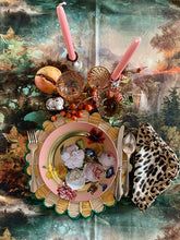 Load image into Gallery viewer, Dutch forest print panama cotton 6/8 pax dinner pack to include 1 rectangular tablecloth + 6 matching napkins - Ready to ship