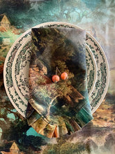 Load image into Gallery viewer, Dutch forest print panama cotton 6/8 pax dinner pack to include 1 rectangular tablecloth + 6 matching napkins - Ready to ship