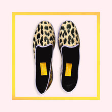 Load image into Gallery viewer, Leopard print Venetian Furlane Slippers with colourful grossgrain - 1 pair with a minimum order of 30 - Pre order now