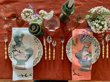 Load image into Gallery viewer, Hand drawn Renaissance linen napkins created especially for Design Anarchy by Gabriella Picone - 1 item with a minimum order of 20 pieces -  Pre order now