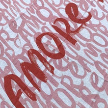 Load image into Gallery viewer, Hand drawn AMORE linen napkins created especially for Design Anarchy - 1 item with a minimum order of 20 pieces - Pre order now