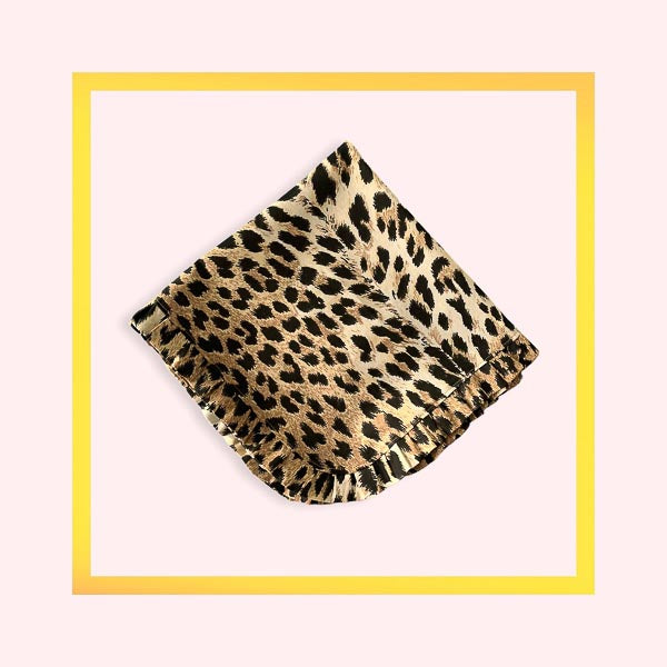 Maximalist Leopard Print cotton Napkins with ruffle - 1 piece with a minimum order of 6 - Ready to ship