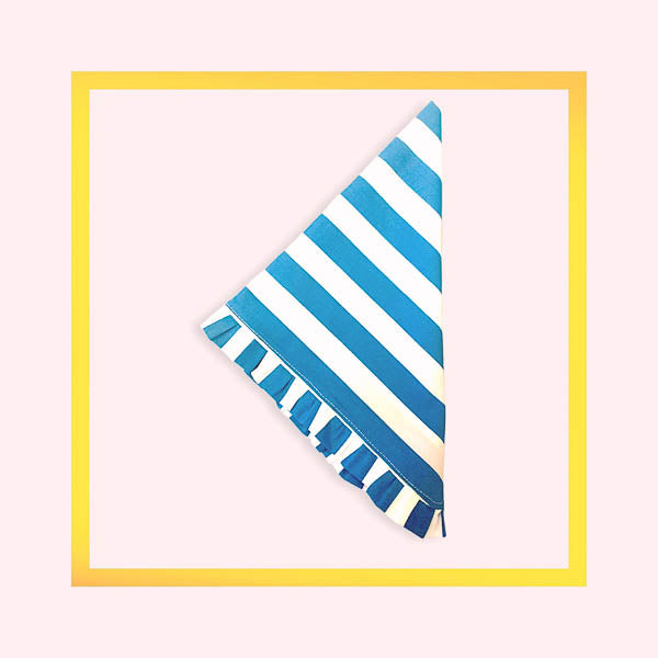 Striped cotton Napkins with ruffle - 1 piece with a minimum order of 20 - Pre order now